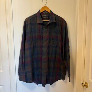 Leo Chevalier Design Men's dress shirt Size XXL 100% cotton, no iron, checkered